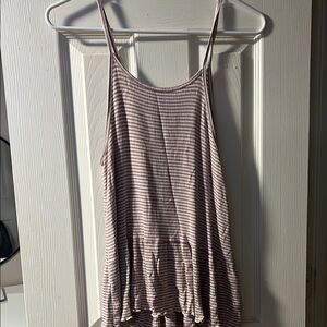 Striped Sleeveless Top - Pink and White